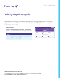Cover of Velocity drop ticket guide.