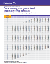 Cover of potential annual lifetime income payment guide.