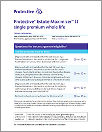 The cover of the Protective Estate Maximizer II quick facts flyer.