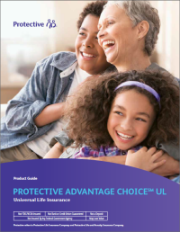 The cover of the Protective Advantage Choice UL universal life insurance product guide.