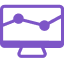 icon line graph on desktop
