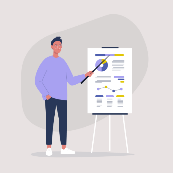 Illustration of person encouraging professionals to review the rate information for the Protective Smart Saver fixed annuity.