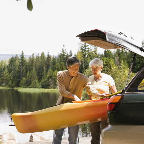 A husband and wife enjoying the outdoors, knowing they have a stronger legacy with Protective Series Estate Maximizer